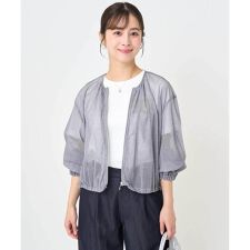 【小さいサイズ】デニム調シアーブルゾン/洗濯機で洗える