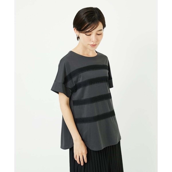 クラッシュベロアロゴ6分袖カットソー | ジョルジュ・レッシュ(GEORGES