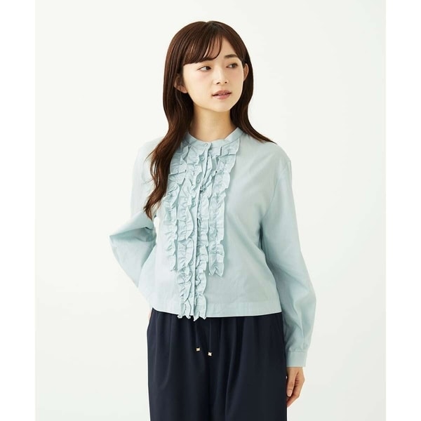 小さいサイズ】ボウタイ付きスタンドカラーブラウス | MK ミッシェル