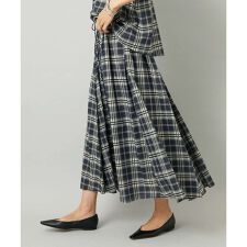 [小さいサイズ][セットアップ対応]ギャザースカート　シアーチェック柄