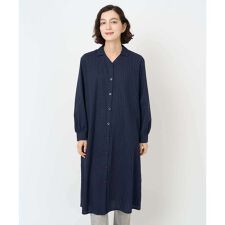 コットンローンピンタックロングブラウス