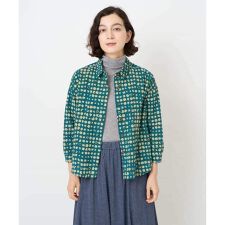 [日本製]塩縮イレギュラードットブラウス