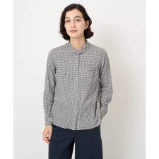 [日本製]ヘリンボンシャーリングブラウス