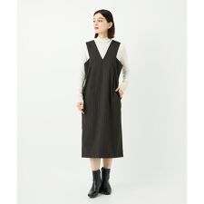 ストライプVネックジャンパースカート