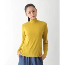 【小さいサイズ】配色ラインハイネックインナートップ