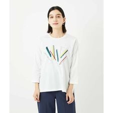 【小さいサイズ】クラフト刺繍デザインカットソー