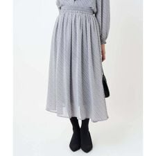 【小さいサイズ】チェック柄シフォンスカート/洗濯機で洗える