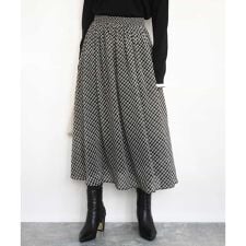 【小さいサイズ】チェック柄シフォンスカート/洗濯機で洗える