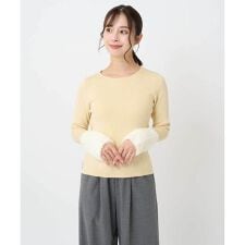 【小さいサイズ】フェザー切替えコンパクトリブニット/洗える