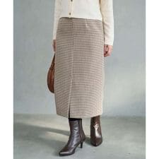 【小さいサイズ】ガンクラブチェック柄ナロースカート/洗える