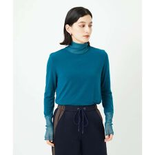 カシミヤハイネックチュールカットソー