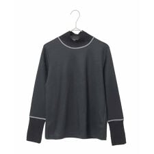 【小さいサイズ】配色アクセントハイネックインナープルオーバー