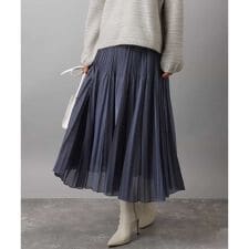 【小さいサイズ】ブライトシアープリーツスカート/洗える