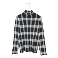 【小さいサイズ】チェック柄インターシャニットプルオーバー