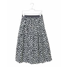 【小さいサイズ】ハート柄ドットプリントフレアスカート