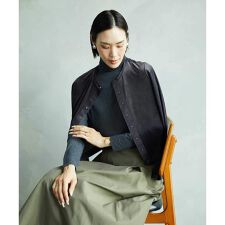 [小さいサイズ]シアーベロアクルーネックカーディガン