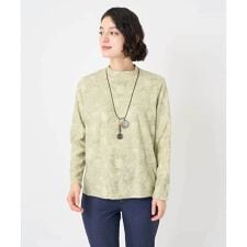 フラワー柄パイルジャガード起毛プルオーバー