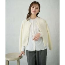 【小さいサイズ】フェザーニットカーディガン/洗える