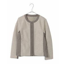 【小さいサイズ】異素材ノーカラージャケット