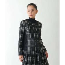 【小さいサイズ】チェックジャカードジップアップジャケット