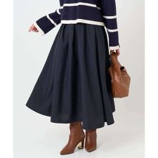 【小さいサイズ】ヴィンテージ加工タックギャザースカート/洗える