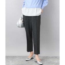 【小さいサイズ】ツイード調両面起毛テーパードパンツ/洗える