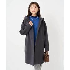 【小さいサイズ】SUPER100sウール フーデットミドルコート