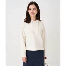 クロップド丈ニットフーディー/洗える