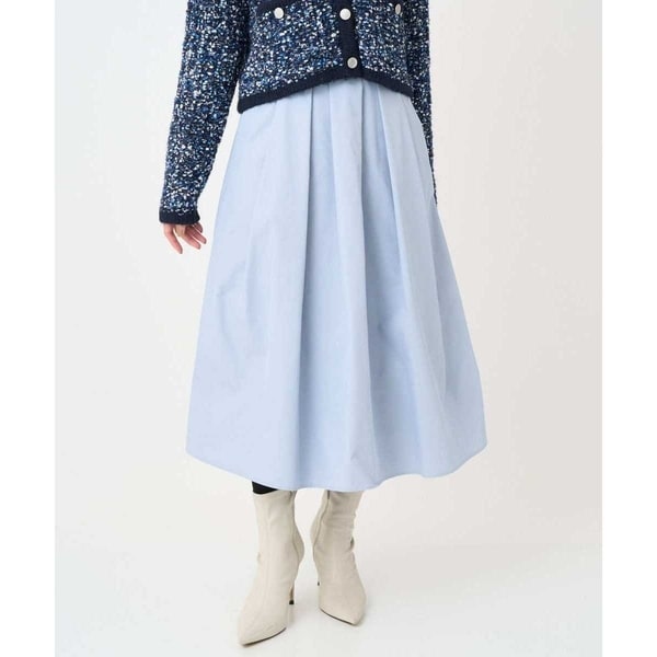 【NEW】MK ミッシェルクラン（MK MICHEL  ）/【小さいサイズ】メモリータフタ タックフレアスカート/洗濯機で洗える 小さいサイズ】メモリータフタ タックフレアスカート/洗濯機で洗える