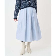 【小さいサイズ】メモリータフタ タックフレアスカート/洗濯機で洗える