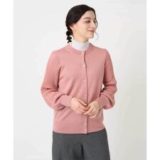 ウール混リブニットカーディガン