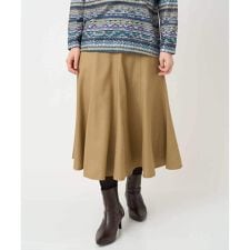 ウール混デニムフレアスカート