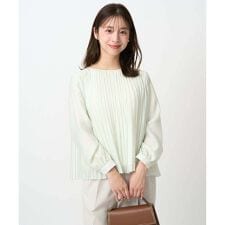 【小さいサイズ】プリーツデザインブラウス/洗える