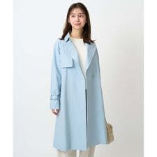 【小さいサイズ】トレンチディティールロングコート/撥水/洗える