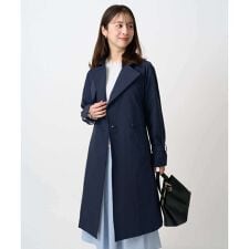 【小さいサイズ】トレンチディティールロングコート/撥水/洗える