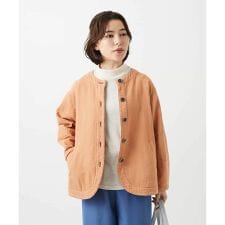 [セットアップ対応]二重織ガーゼデニム製品染めブルゾン