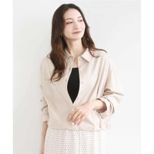 【小さいサイズ】[SANAGARAシリーズ]デニムライク クロップド丈シャツブラウス/接触冷感/UV