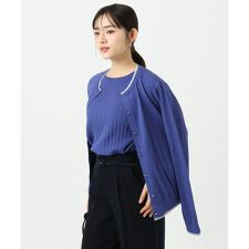 【小さいサイズ】配色デザインカラーニットアンサンブル/洗える