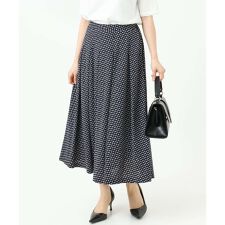 【小さいサイズ】幾何柄ジャージータックスカート/洗濯機で洗える