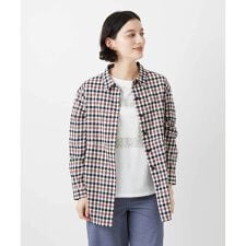 塩縮ギンガムプリントチュニックブラウス