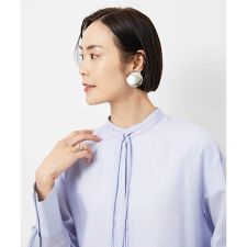 [小さいサイズ]テンセルドビー細ボウタイブラウス