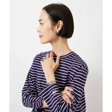 [小さいサイズ]ボーダーバックフレアカットソー