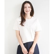 【小さいサイズ】ビーズ刺繍ロゴTシャツ/洗える