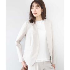 【小さいサイズ】ドライタッチストレッチ カラーレスジャケット/イージーケア/洗濯機で洗える