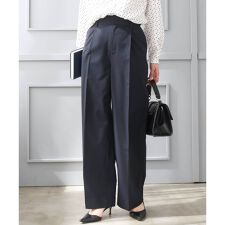 【小さいサイズ】ドライタッチストレッチ ワイドパンツ/イージーケア/洗濯機で洗える