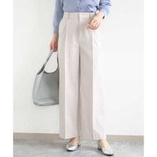 【小さいサイズ】ドライタッチストレッチ ワイドパンツ/イージーケア/洗濯機で洗える