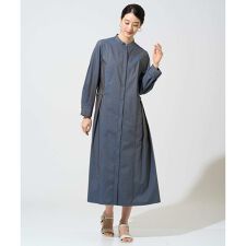バンドカラーシャツワンピース