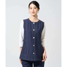 [セットアップ対応]ジャージーデニムライクジレ