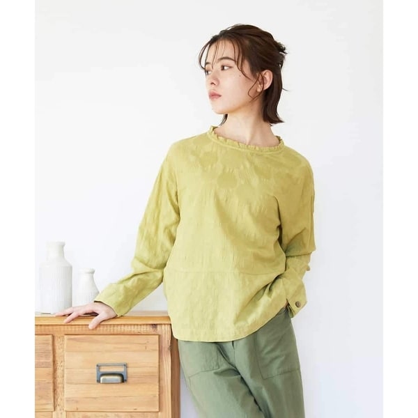 シャドーボイルドットブラウス