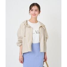 【小さいサイズ】[洗える]フーデットライトブルゾン